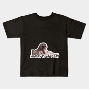 Sunday Is Lazy Day Pug Kids T-Shirt